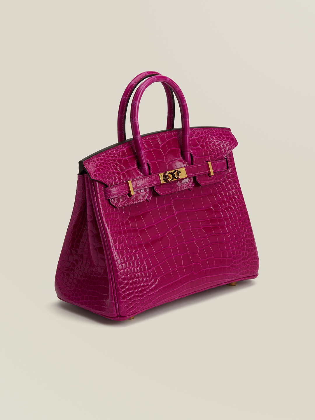 Hermes Birkin 25CM Handmade Bag In Anemone Crocodile Niloticus Shiny Skin